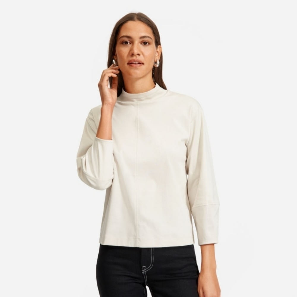 Everlane Luxe Cotton Mock Neck Tee